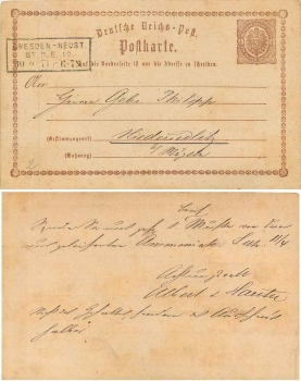 Ganzsache Deutsches Reich 1/2 Groschen o30.9.1874