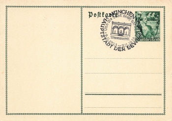 Deutsches Reich Ganzsache zum 30. Januar 1938 Sonderstempel München Hauptstadt der Bewegung 30.1.1938