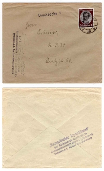 German Reich Michel 540y as single franking on printed matter o Dresden-A19 15.8.1934