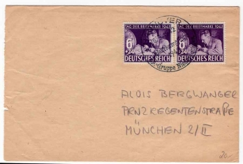 German Reich Michel 811 2x on cover special cancel Wehrkapftage SA group Lower Saxony Hanover September 6th, 1942