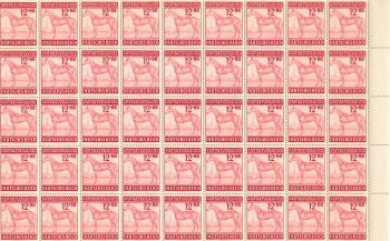 German Reich Michel 858 Horse Racing Grand Prix of Vienna Counter Sheet Part **1943