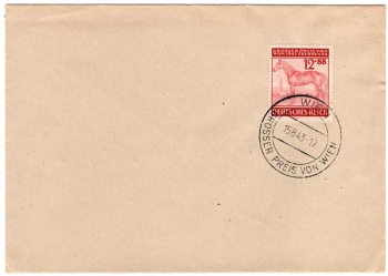 German Reich Michel 858 Grand Prix of Vienna with special cancellation Vienna 15.8.1943