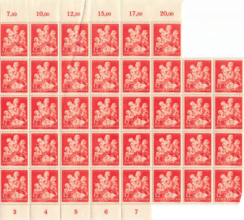 German Reich Michel 859 Winter Relief Fund WHW counter sheet part **1943
