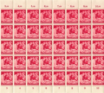 German Empire Michel 871 10 years of mother and child relief organization switch sheet part ** 1944