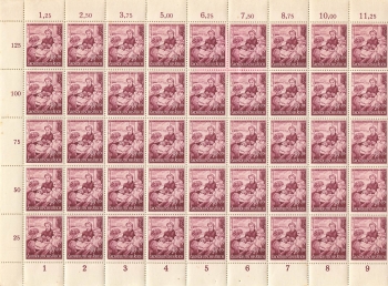 German Empire Michel 872 10 years of relief work for mother and child switch sheet part ** 1944