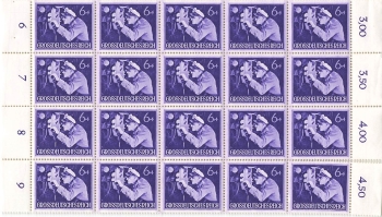 German Reich Michel 876y Day of the Wehrmacht U-boat commander switch sheet part ** 1944
