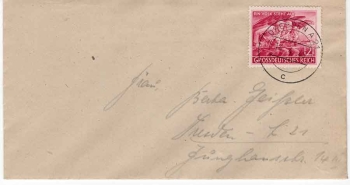 German Reich Michel 908 "the Volkssturm" on cover o Dresden A21 14.4.1945