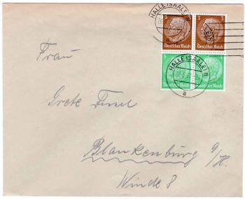 German Reich Michel S127 se-tenant o Halle (Saale) 20.3.1937