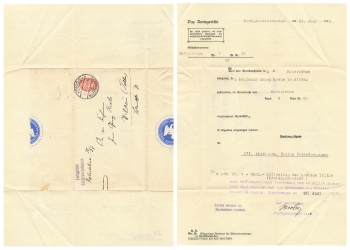 Dienstbrief Michel 129 Einzelfrankatur vom Amtsgericht Königs Wusterhausen o 22.6.1933 nach Wildau