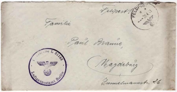 Office L 31148 Air Gau Post Office Berlin Feldpost 2.WK o 20.4.1941 probably air base headquarters (E) 16/IV