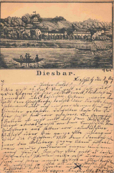 Diesbar Vorläuferkarte sehr selten! o 6.8.1889