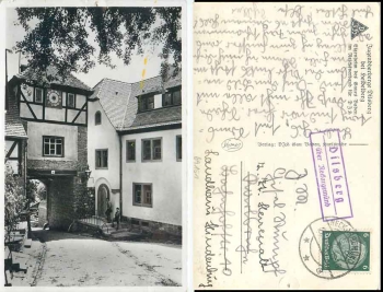 69151 Dilsberg via Neckargemuend country postmark on AK youth hostel Dilsberg o 27.7.1936