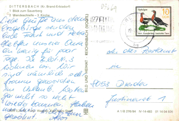 Dittersbach Erzgebirge Frauenstein Mehrbildkarte o 1978
