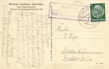 01744 Dönschten Dippoldiswalde Landheim Landpoststempel o 1940