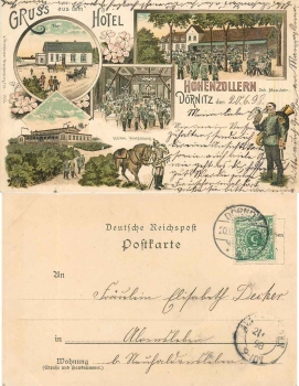 39291 Dörnitz Möckern Hotel Hohenzollern Litho o 20.6.1898