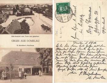 Domslau Schlesien Schröters Kaufhaus Domaslaw o 1928