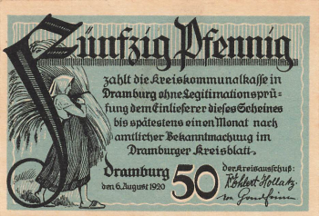 Dramburg Pommern Notgeldschein Drawsko Pomorskie 1920