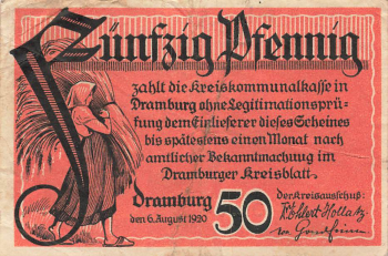 Dramburg Pommern Notgeldschein Drawsko Pomorskie 1920