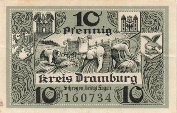 Dramburg Pommern Notgeldschein Drawsko Pomorskie 1920