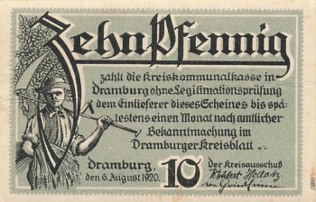 Dramburg Pommern Notgeldschein Drawsko Pomorskie 1920