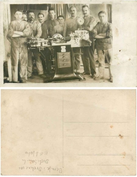Dreher vor Drehbank, Echtfoto, * ca. 1920