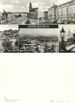 Dresden Großformatkarte ca. A5 um 1969