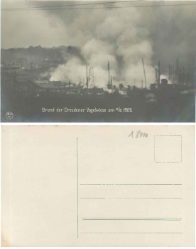 Dresden Vogelwiese fire on August 2nd, 1909 real photo BNK