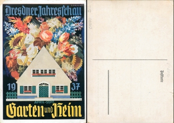 Dresden annual show garden and home 1937 artist card A. Drescher