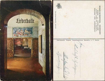 Dresden Bärenschänke Eingang zur Liederhalle gebr. ca. 1920