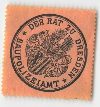 Dresden Building Police Office seal stamp around 1930