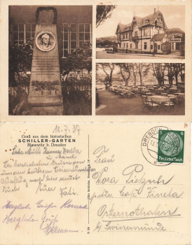 Blasewitz Dresden Restaurant Schiller Garten  o 1937