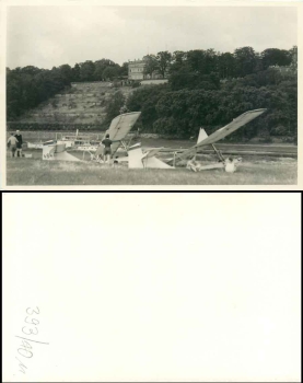Blasewitz Dresden glider airfield on the Elbe meadows real photo around 1950