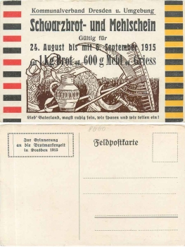 Dresden memory of the bread stamp time 1915