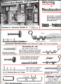 Dresden Grunaer Stasse 10 Hardware store Carl Angele advertising flyer with shop view around 1930