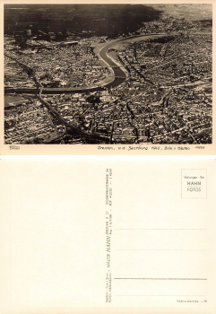 Dresden Fliegeraufnahme vom Westen * 1950 Verlag Hahn-Foto10533
