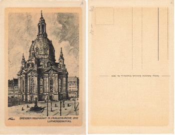 Dresden Frauenkirche artist card sig. Knopp * around 1920