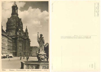 Dresden Frauenkirche with Türkenbrunnen 750 years of Dresden *1956 Hahn-Foto4452