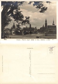 Dresden Friedrich August Brücke mit Dom * um 1940 ​​​​​​​Verlag Hahn-Foto12611