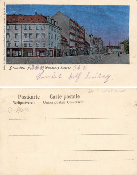 Friedrichstadt Dresden Weisseritz Strasse Lunkakarte 11614 * um 1900
