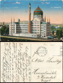 Friedrichstadt Dresden Weisseritz-Strasse cigarette factory Yenidze o 4.2.1915