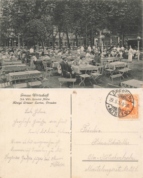Dresden Grosse Wirtschaft im grossen Garten o 1917