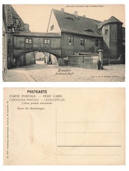 Dresden city idyll The old Fischertor Fischhof Square * around 1910