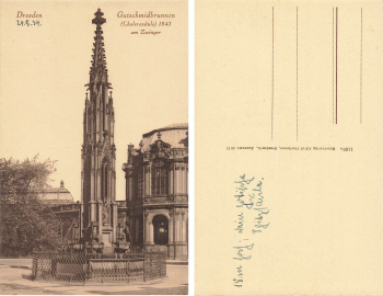 Dresden Gutschmidbrunnen am Zwinger *1934