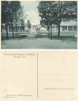 Dresden Internationale Hygiene Ausstellung 1930 Offizielle Karte No.17 Ausstellungsgelände