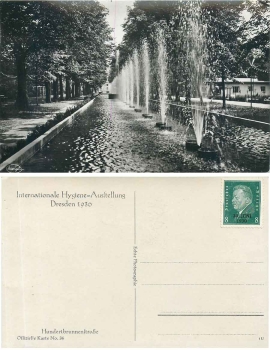 Dresden International Hygiene Exhibition 1930 ​​​​​​​Official map No.34 Hundertbrunnenstrasse