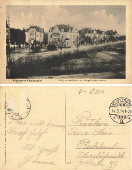 Klotzsche-Koenigswald Dresden Koenig Albert Platz und Koenigsbruecker Strasse o 1914