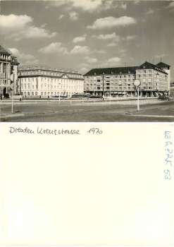 Dresden Kreuzstrasse mit Gewandhaus Druckvorlage 1970 