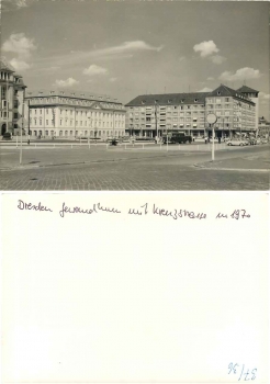 Dresden Kreuzstrasse mit Gewandhaus Druckvorlage 1970 