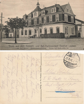 Leuben Dresden Konzert und Ball-Etablissement Gasthof Leuben Emil Heinze o 1916