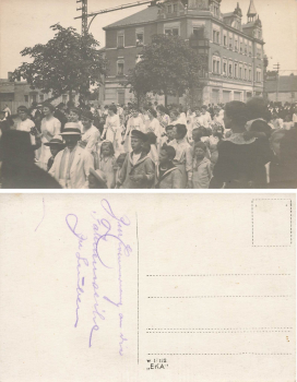 Leuben Dresden Flag Consecration 1919 Market Square Furniture Shop